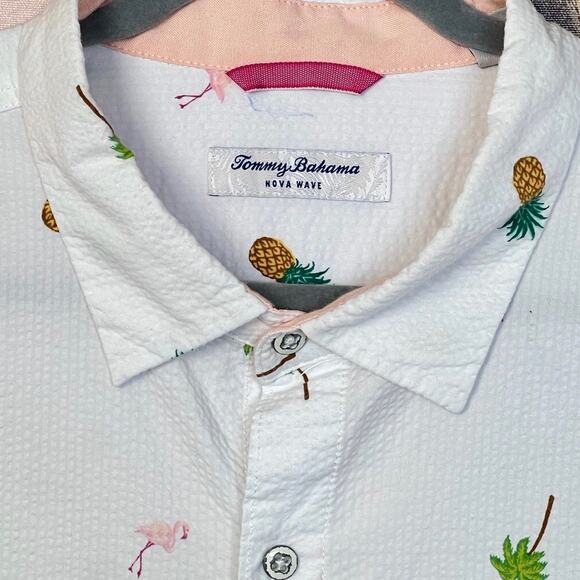 Tommy Bahama Flamingo Tango Camp Short Sleeves Shirt Size XXL Stretchy Fabric - Picture 8 of 15
